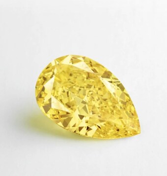 Diamant Fancy Vivid Yellow poire de 11,29 carats 