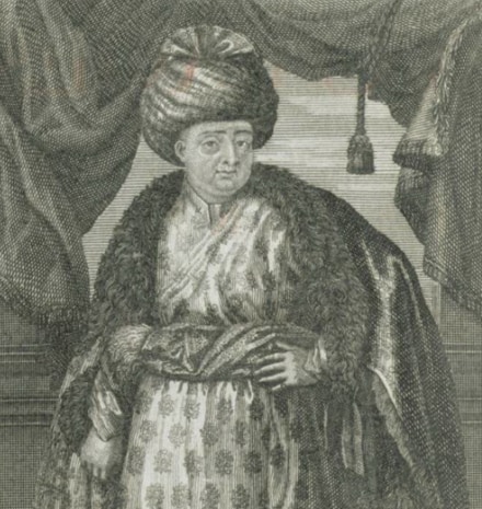 J.Hainzelman, Portrait de Jean-Baptiste Tavernier en costume oriental, Les Six Voyages, édition de 1713. © Bibliothèque de L'École des Arts Joailliers