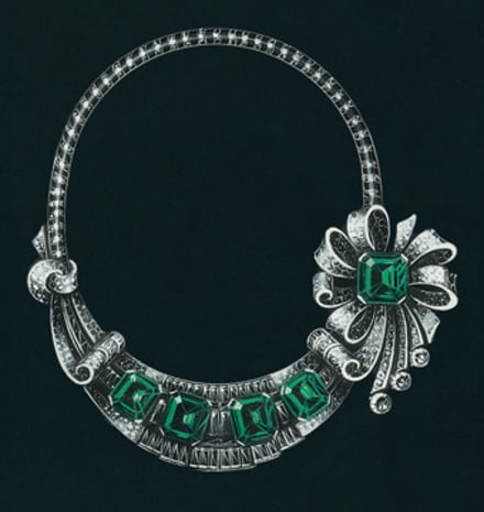 Drawing of a necklace, circa 1950 Van Cleef & Arpels Archives
