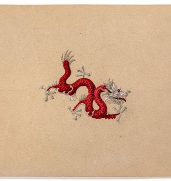 珠宝盒上的龙手绘图