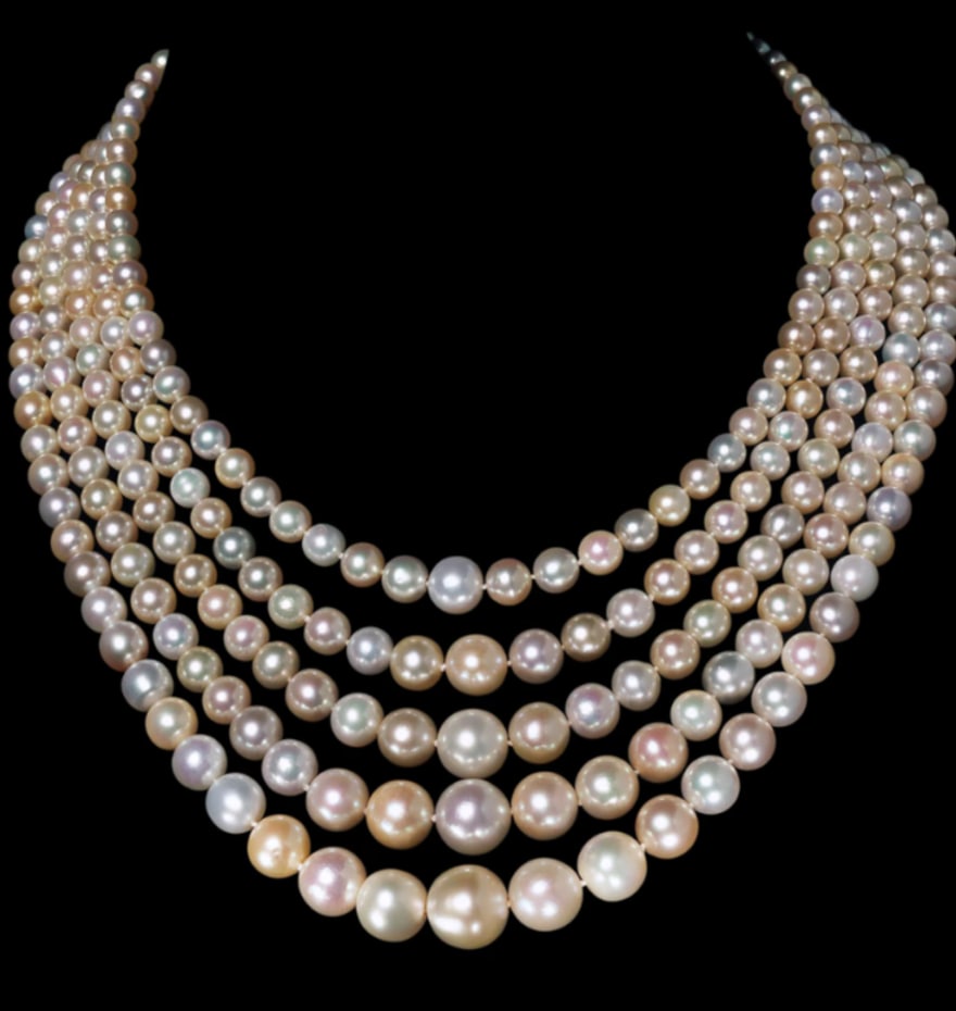 Necklace, c. 1910 Natural pearls, platinum