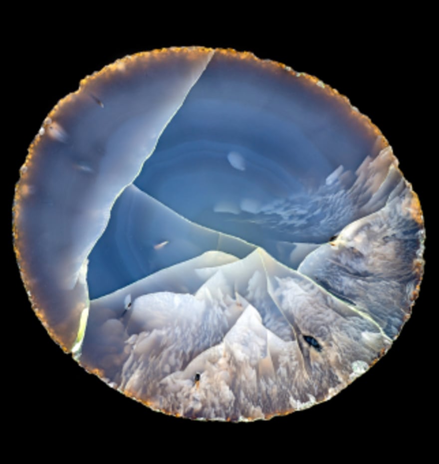 Agate, variation of blue and white tones