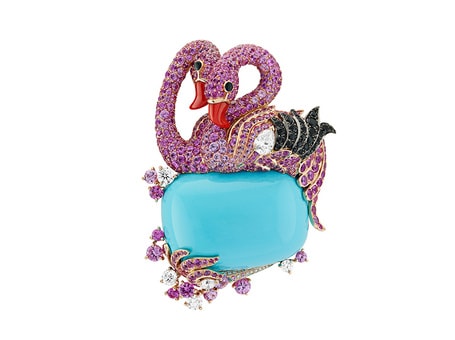 Van Cleef & Arpels, Clip Flamants roses, 2016, Collection particulière (c) Van Cleef & Arpels